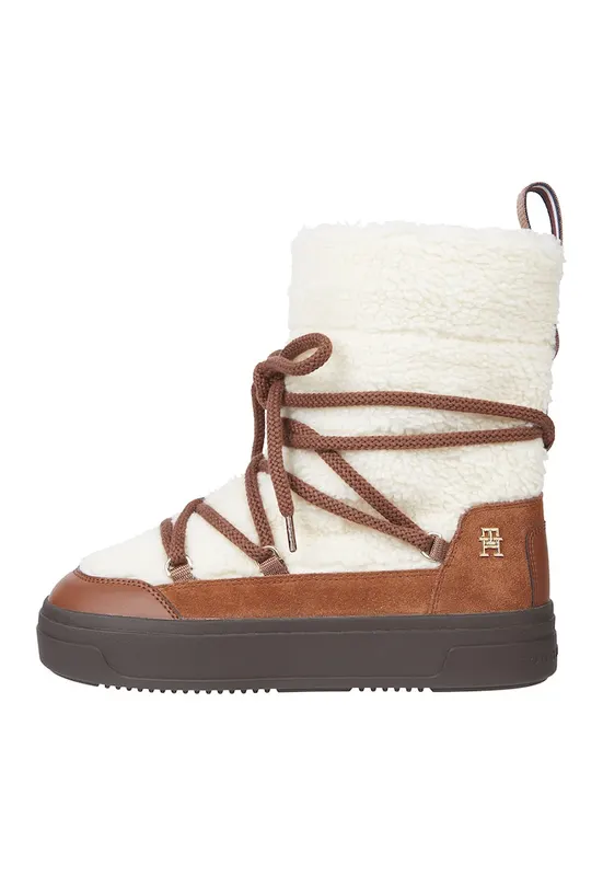 Ghete slip-on - Maro/Alb murdar