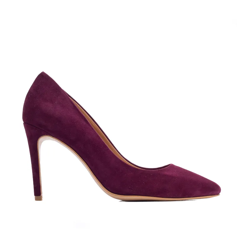 Pantofi Alice Stiletto Piele Intoarsa, Mov