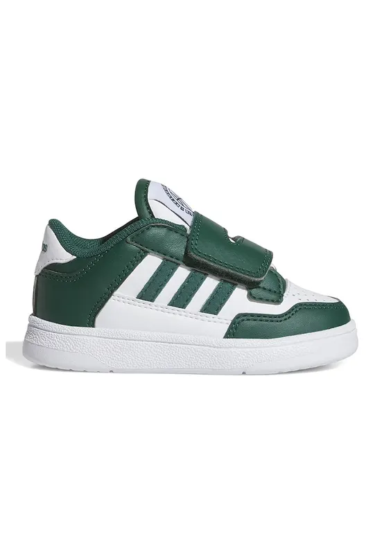 Pantofi sport din piele ecologica cu inchidere velcro Rapid Court - Alb/Verde