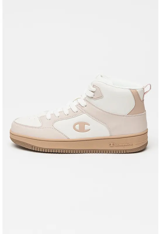 Pantofi sport mid-high din piele ecologica cu design colorblock Locker - Alb/Roz deschis