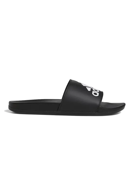 Papuci din piele ecologica cu logo contrastant Adilette Comfort - Alb/Negru