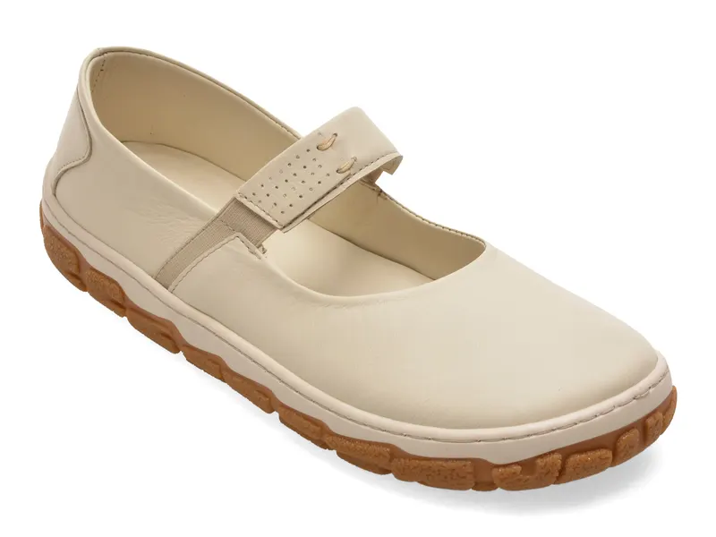 Pantofi bej, YK170, din piele naturala