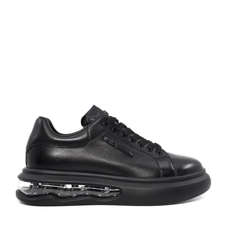 Sneakers bărbați Enzo Bertini negri din piele naturală 3660bp412n