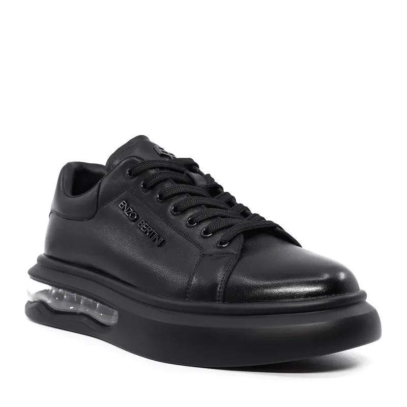 Sneakers bărbați Enzo Bertini negri din piele naturală 3660bp412n — imaginea 2