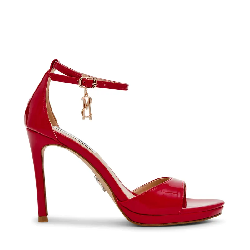 Sandale cu toc înalt femei Steve Madden Evers roșii din lac 1469DSEVERSLR
