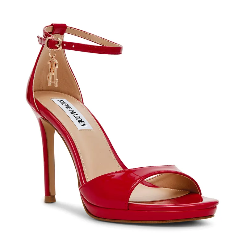 Sandale cu toc înalt femei Steve Madden Evers roșii din lac 1469DSEVERSLR — imaginea 2