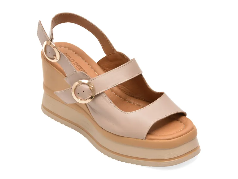 Sandale GOLD DEER gri, 22086, din piele naturala