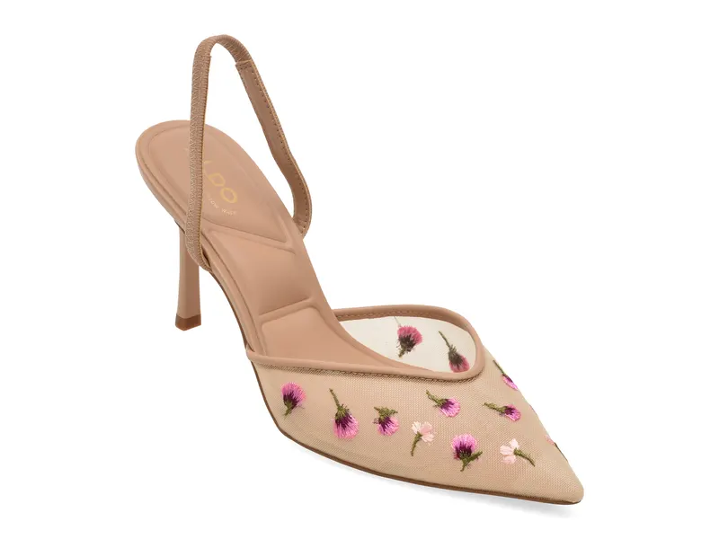 Pantofi eleganti roz, CAROLLINA 693, din material textil