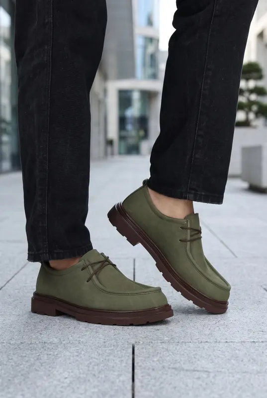 Pantofi Casual din Piele VERZI - GENZO GREEN