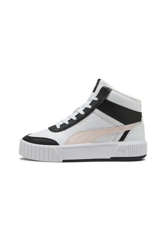 Pantofi sport mid-cut din piele Carina MIa - Negru/Alb optic/Bej deschis