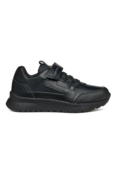 Pantofi sport de piele ecologica cu velcro - Negru
