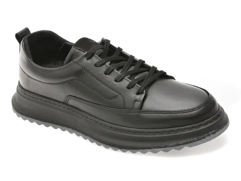 Pantofi sport negri, BS41501, din piele naturala
