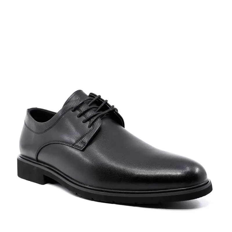 Pantofi derby bărbați negri din piele 3859BP321N — imaginea 2
