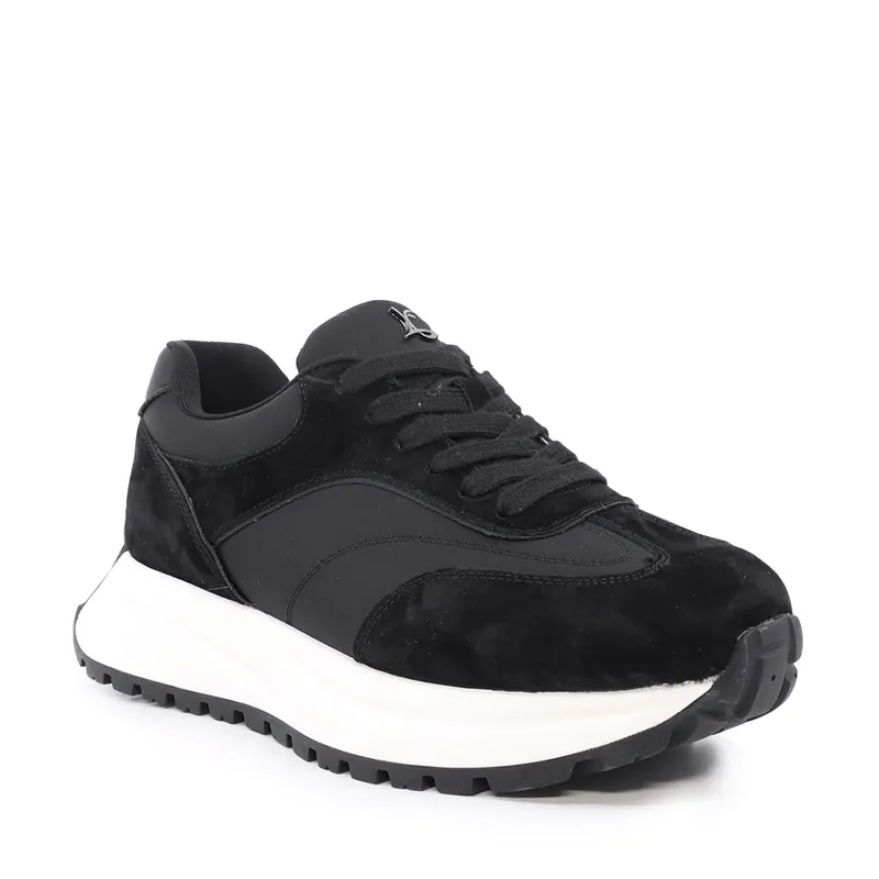 Sneakers femei Luca di Gioia negri din velur și material textil 1291DP7100VN — imaginea 2
