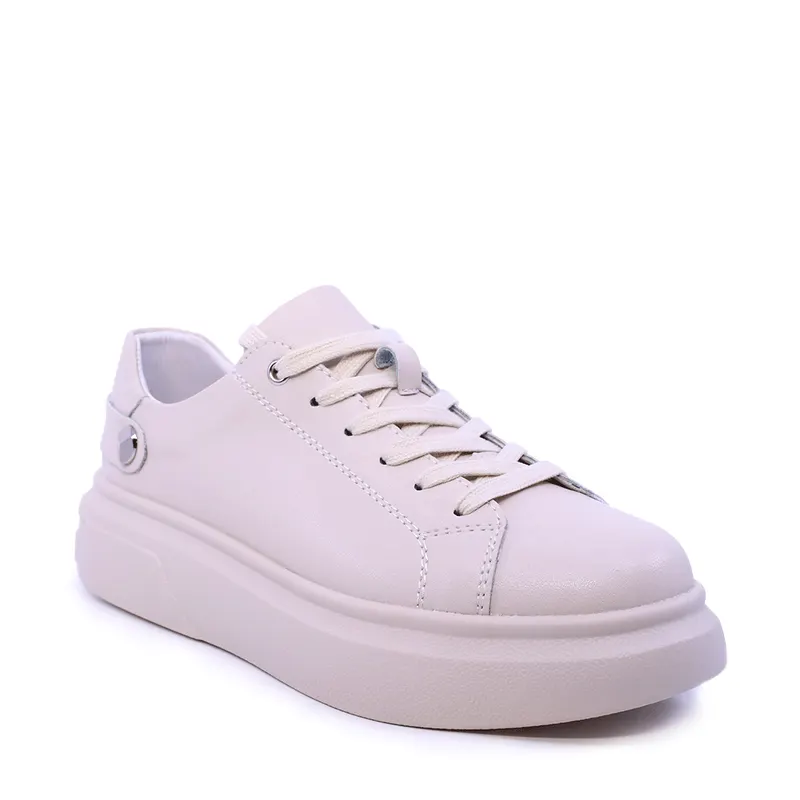 Sneakers ușori femei bej din piele 1991DP2410BE — imaginea 2