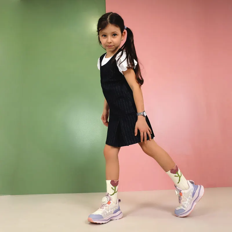Sneakers fetițe lila din material textil 3791FP008LI — imaginea 2