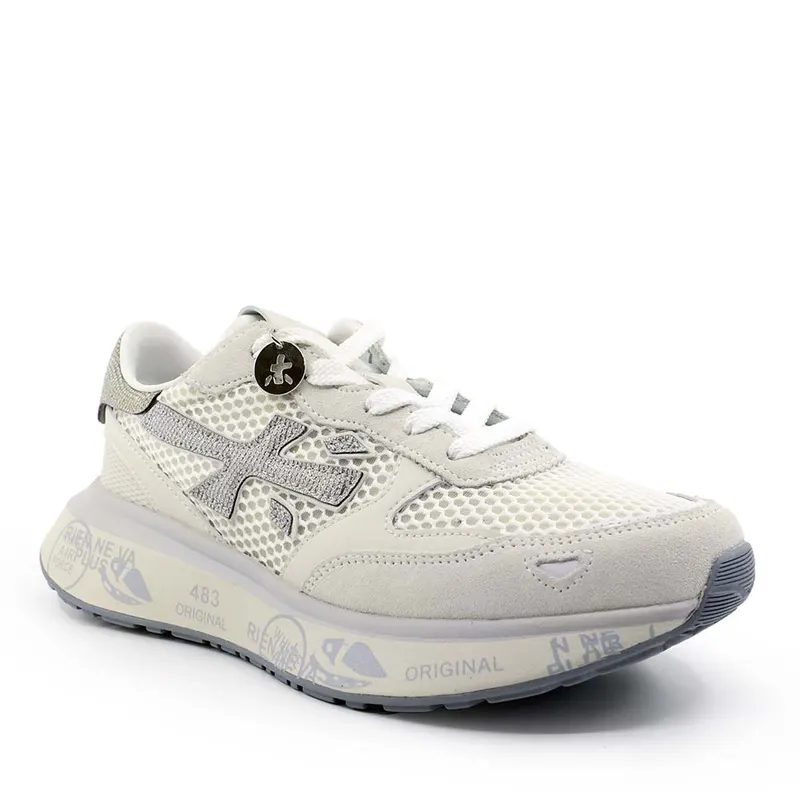 Sneakers femei Premiata Lauryn albidin piele și textil 1691DPF8186A — imaginea 2