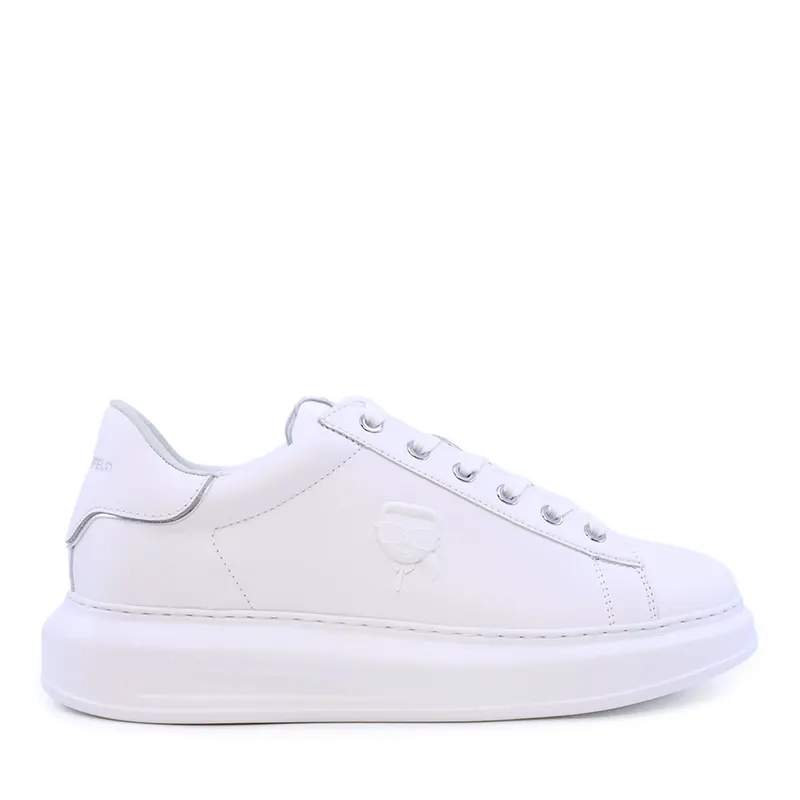 Sneakers bărbați Karl Lagerfeld Kapri Mens NFT Relief albi din piele 2052BP52570A