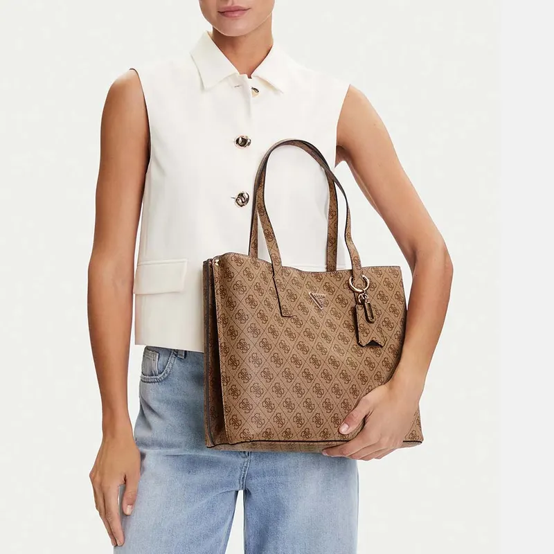 Poșetă tote femei Guess Meridian bej cu logo 912POSSHWSG6974230BE — imaginea 2