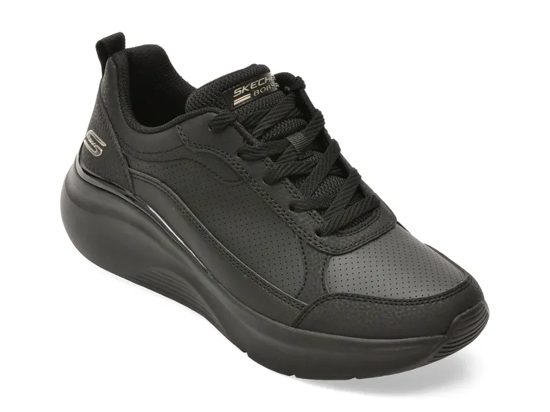 Pantofi sport SKECHERS negri, BOBS B LOVE, din piele ecologica