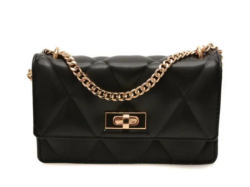 Geanta neagra, BELLAGRACE 001, din piele ecologica