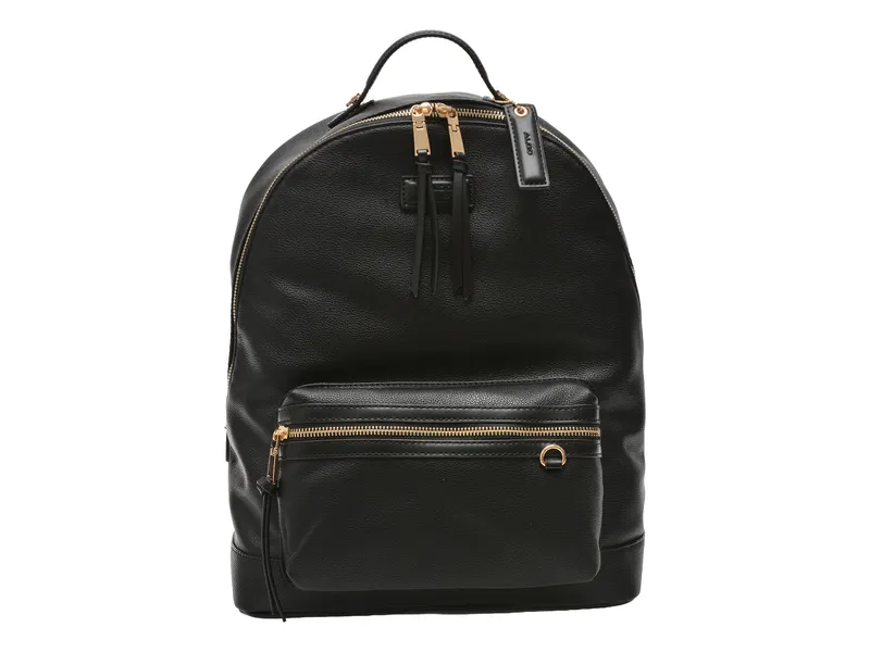 Rucsac negru, MAERIANA 001, din piele ecologica