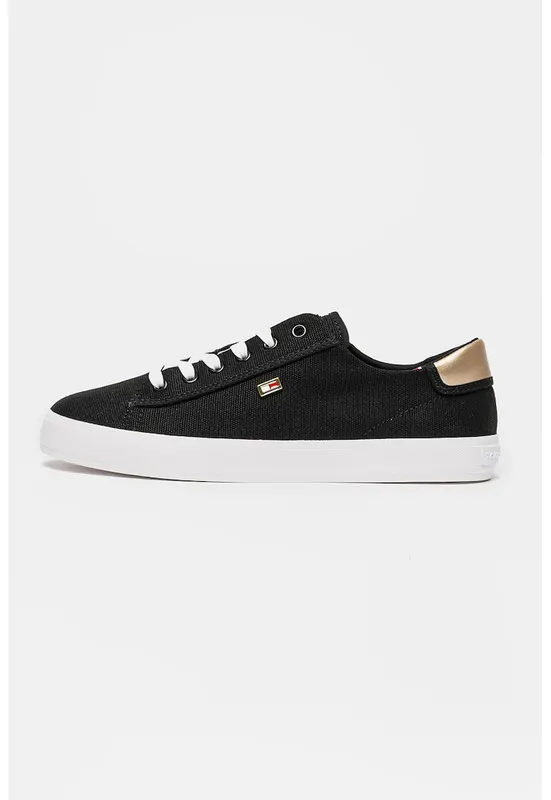 Pantofi sport din bumbac cu detalii aurii - Auriu/Negru