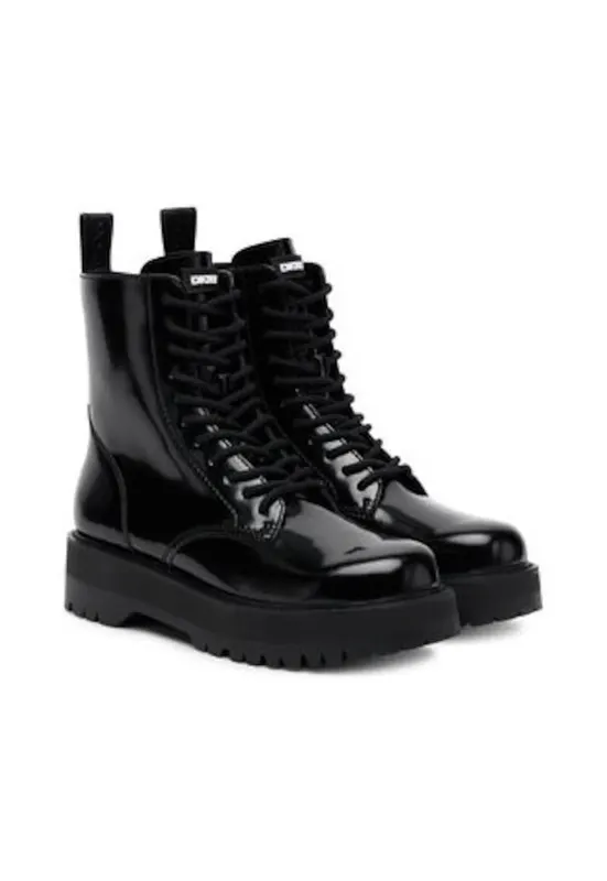 Ghete dama - piele ecologica - culoare negru