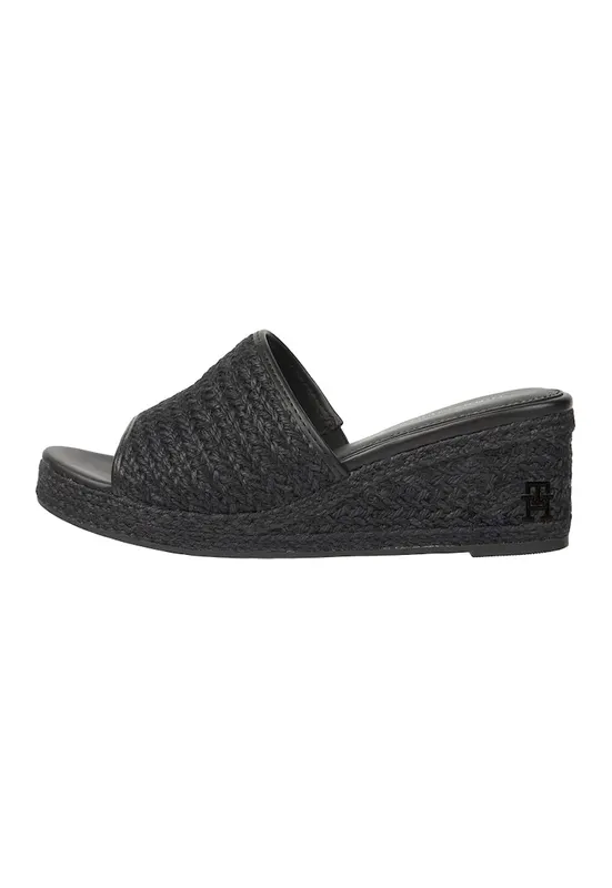 Papuci cu toc si talpa wedge - Negru