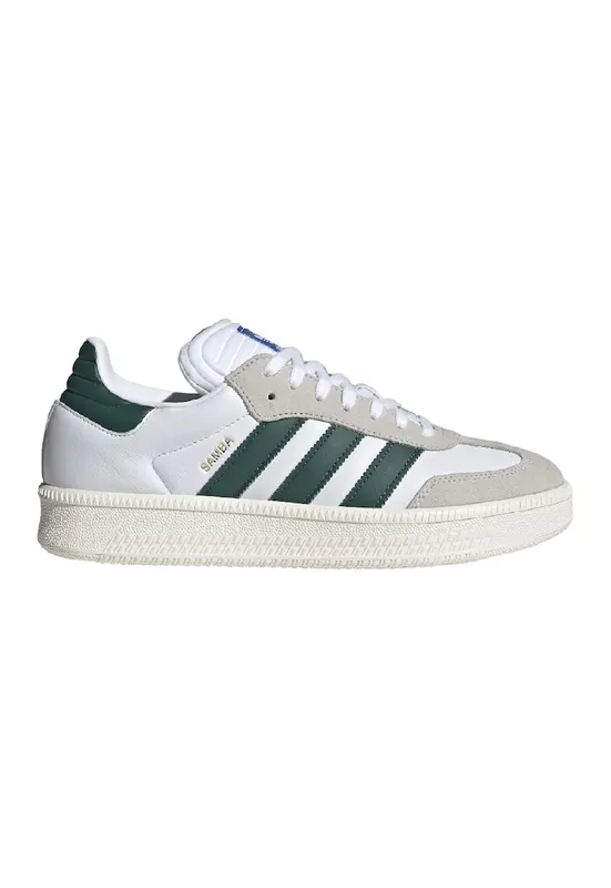 Pantofi sport din piele cu garnituri din piele intoarsa Samba XLG - Alb/Verde/Gri deschis