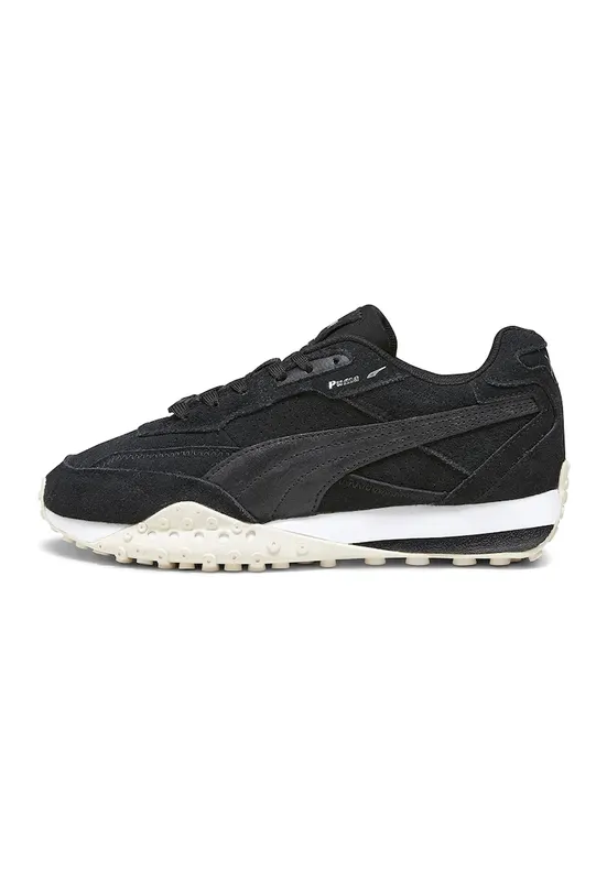 Pantofi sport de piele intoarsa Blktop Rider Femme - Negru/Alb murdar