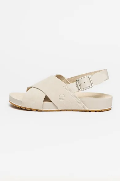 Sandale de piele intoarsa si piele Malibu Waves - Crem