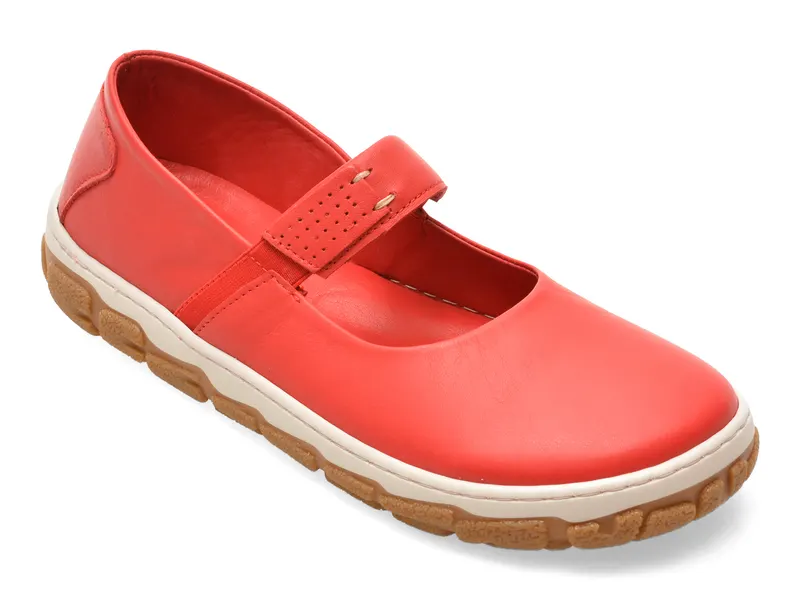 Pantofi rosii, YK170, din piele naturala