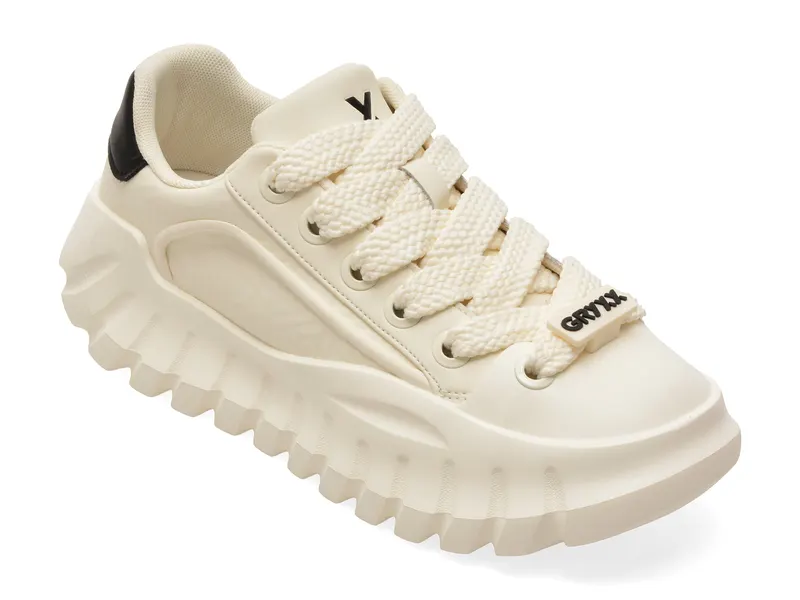 Pantofi sport albi, 2501, din piele naturala
