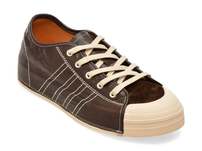 Pantofi sport maro, P5077, din piele naturala