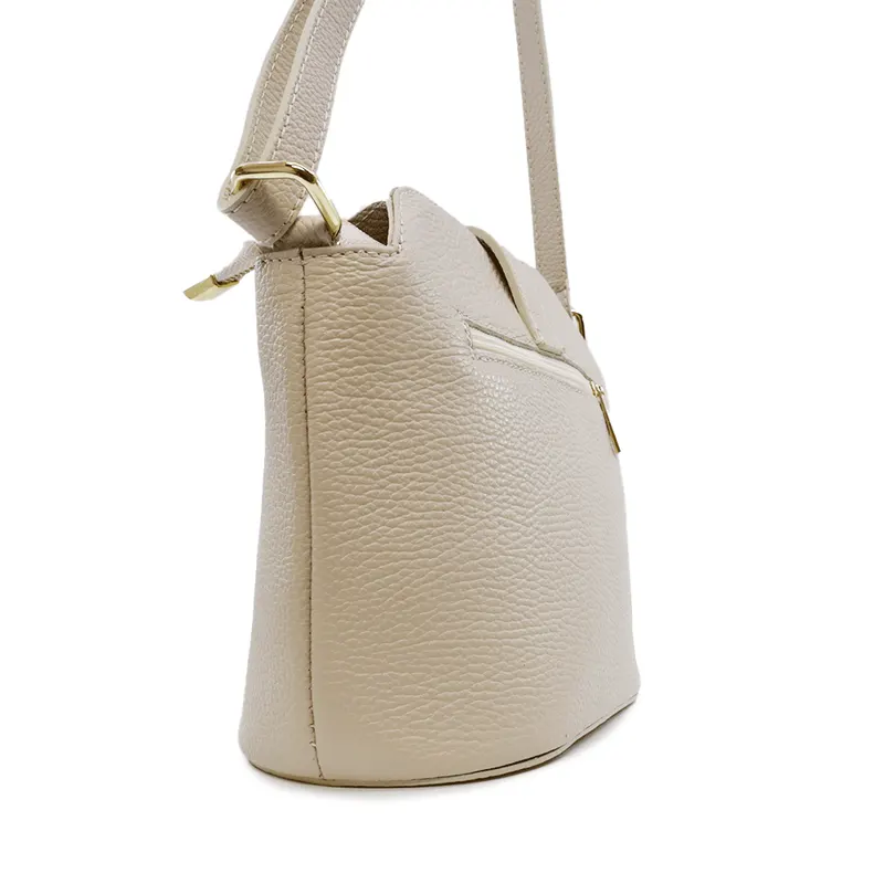 Poșetă crossbody femei Luca di Gioia bej din piele 144POSP1079BE — imaginea 2