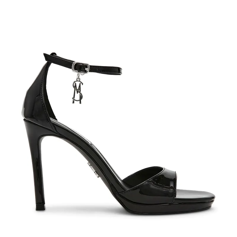 Sandale cu toc înalt femei Steve Madden Evers negre din lac 1469DSEVERSLN