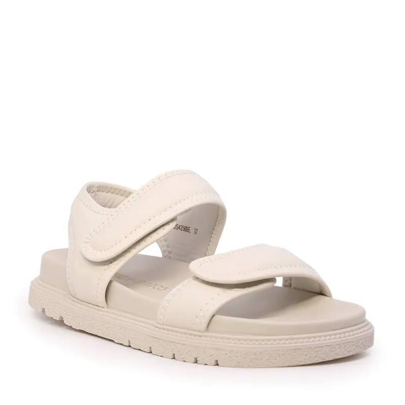 Sandale reglabile femei bej din piele 1279DS4258BE — imaginea 2