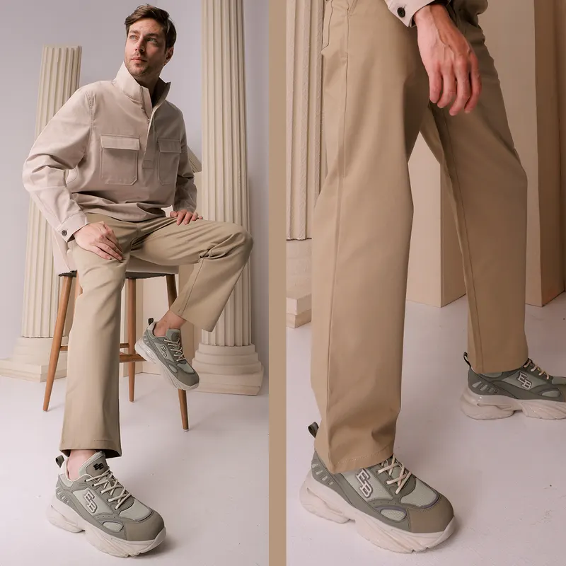 Sneakers bărbați Enzo Bertini verzi din piele și textil 3661BP191V — imaginea 2