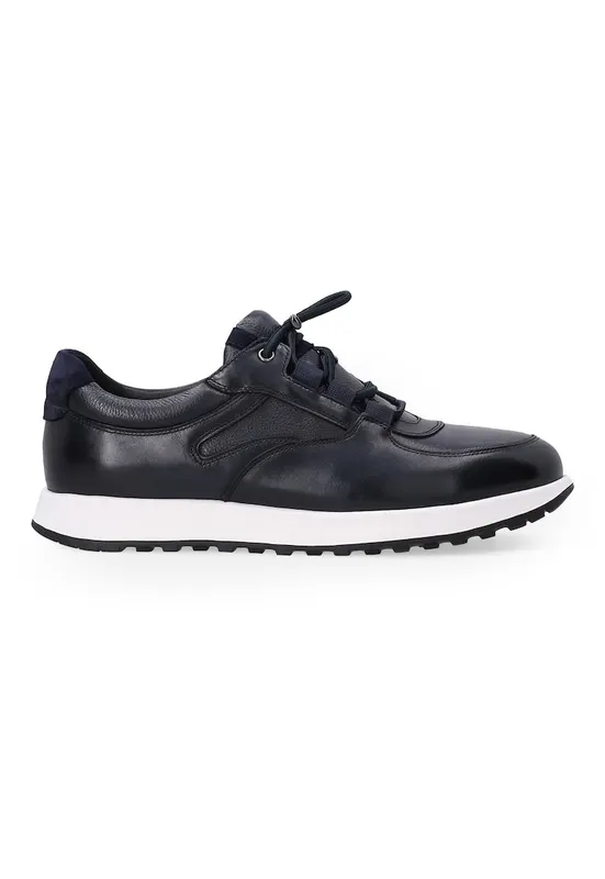 Pantofi sport din piele - cu sireturi elastice