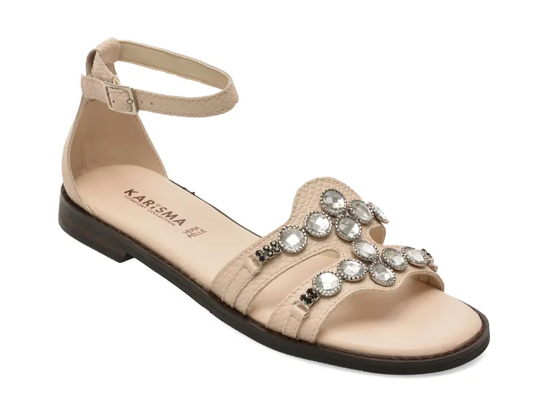 Sandale KARISMA bej, VA60023, din piele naturala