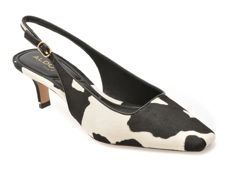 Pantofi eleganti alb-negru, GABRIELLIE 122, din piele naturala
