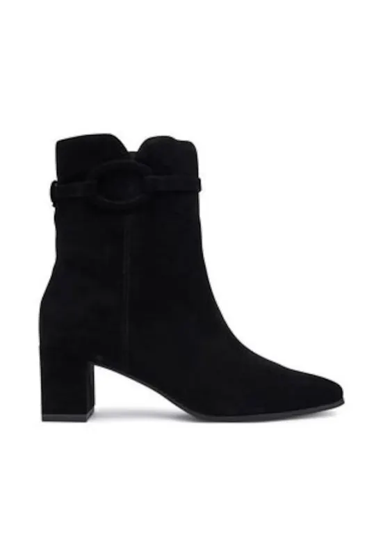 Botine dama pana la glezna - 305256966 - piele naturala - negru -