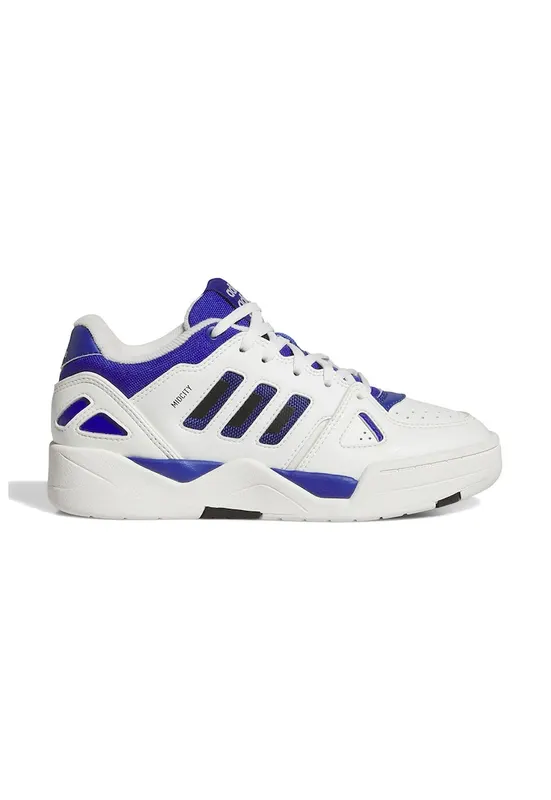 Pantofi sport de piele ecologica Midcity - Alb fildes/Albastru royal
