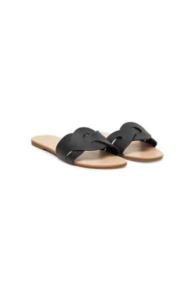 Slapi dama - 15340952 - Piele naturala - Negru
