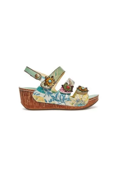 Sandale dama - DINO 32 - Piele naturala - Multicolor - Multicolor