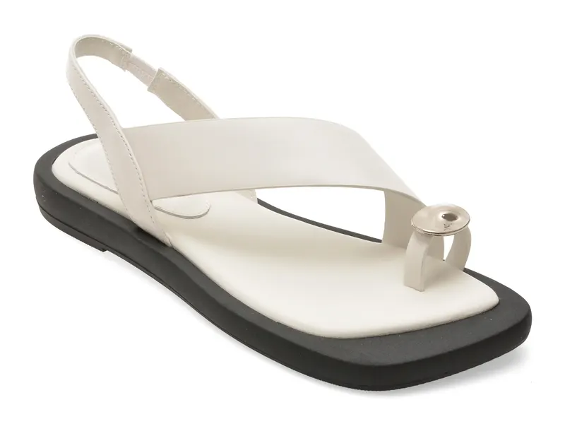 Sandale albe, LD1025, din piele naturala