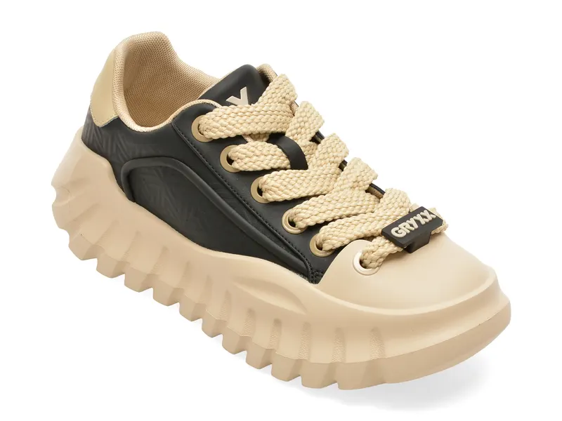 Pantofi sport negri, 2501, din piele naturala