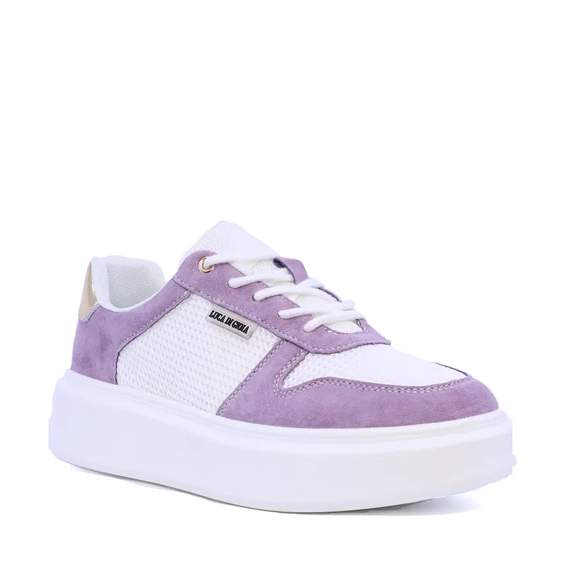 Sneakers ușori femei Luca di Gioia mov din piele întoarsă și textil 1299DPF4710MO — imaginea 2