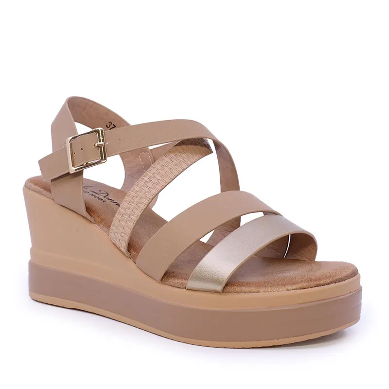 Sandale cu platformă femei Solo Donna aurii 2549DS2352AU — imaginea 2
